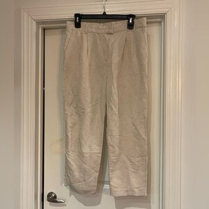 H&M Women's Cream Linen blend Trousers